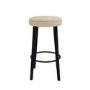 Beige Upholstered Kitchen Counter Bar Stool with Black Legs - Gatsby