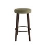 Set of 3 Sage Green Velvet Kitchen Counter Stools with Walnut Legs - Gatsby