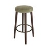 Set of 3 Sage Green Velvet Kitchen Counter Stools with Walnut Legs - Gatsby