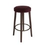 Set of 3 Burgundy Velvet Kitchen Counter Stools with Walnut Legs - Gatsby