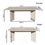 Beige Marble Effect Pillar Extendable Dining Table - Seats 6 - 8 - Geneva