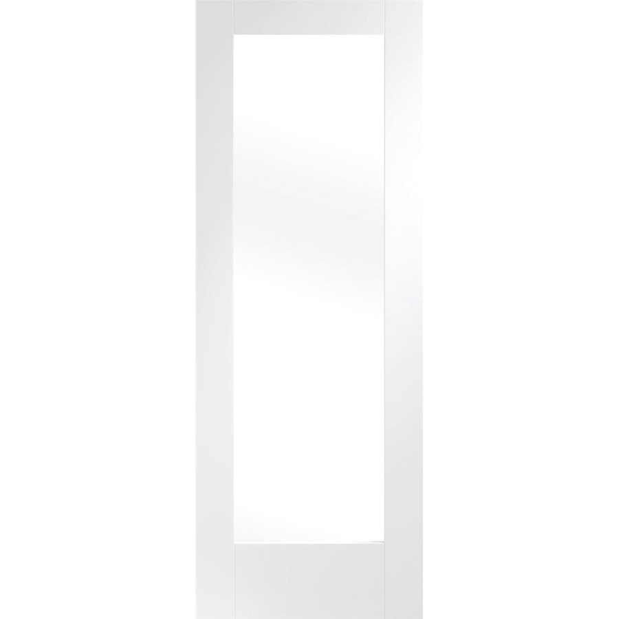 Internal White Primed Fully-Glazed FD30 Fire Door with Clear Glass - 1981 x 838 x 44mm - Pattern 10 - XL Joinery