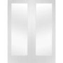 Internal White Primed Fully-Glazed Rebated French Doors with Clear Glass - 1981 x 1220 x 40mm - Pattern 10 - XL Joinery