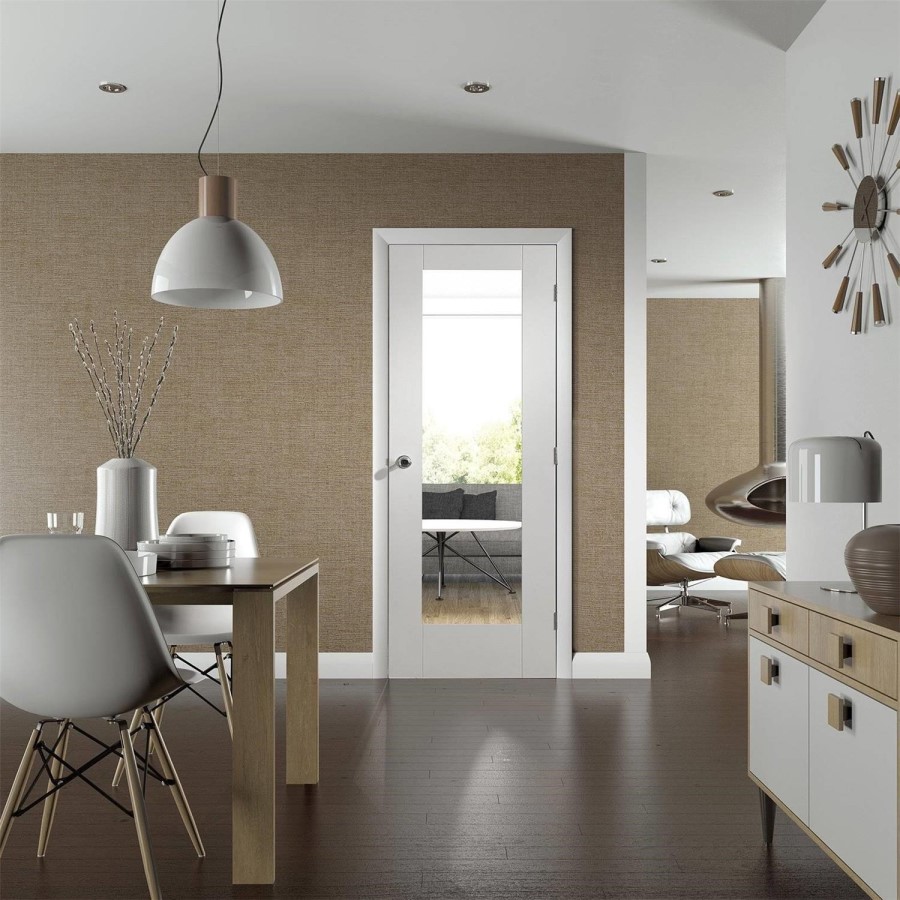 Internal White Primed Fully-Glazed Door with Clear Glass - 2040 x 826 x 40mm - Pattern 10 - XL Joinery