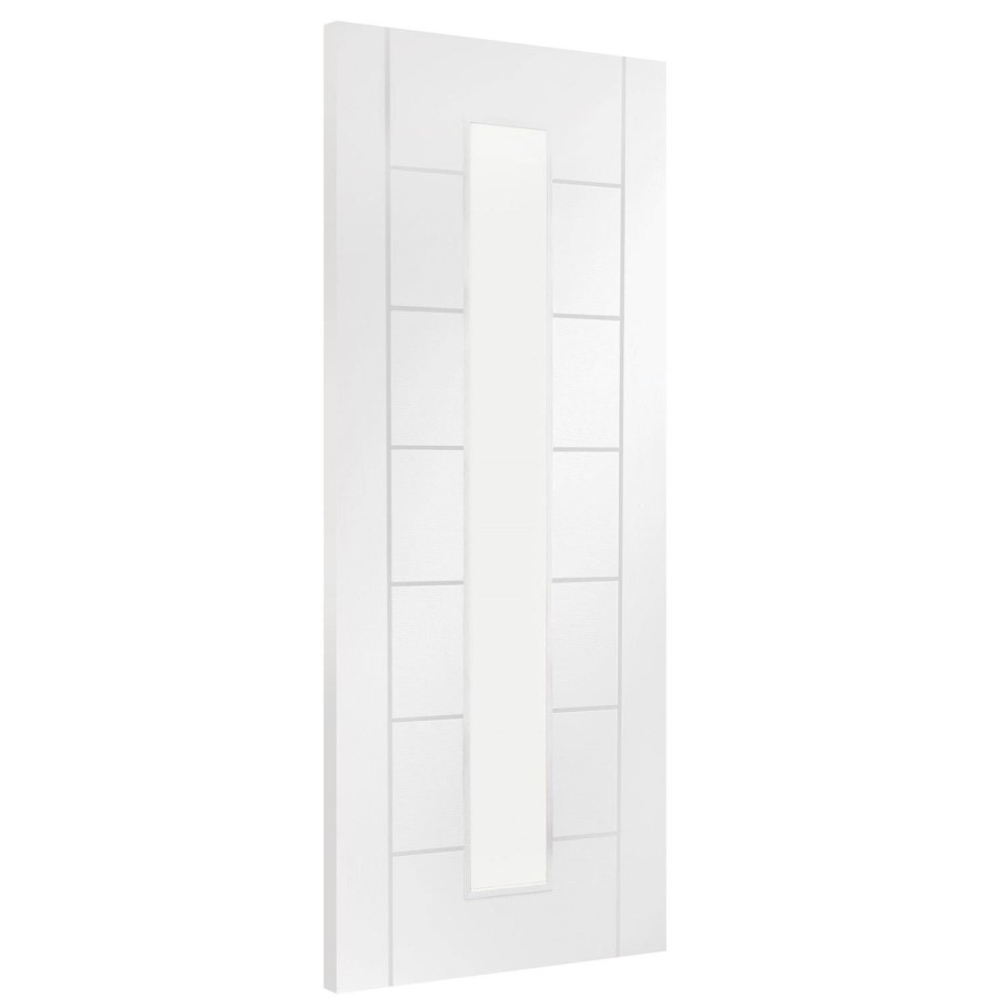 Internal White Primed Glazed 1-Light FD30 Fire Door with Clear Glass - 1981 x 762 x 44mm - Palermo - XL Joinery