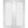 Internal White Primed Fully-Glazed Rebated French Doors with Clear Glass - 1981 x 1168 x 40mm - Palermo - XL Joinery
