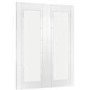 Internal White Primed Fully-Glazed Rebated French Doors with Clear Glass - 1981 x 1524 x 40mm - Palermo - XL Joinery