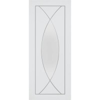 Internal White Primed Glazed Door with Clear Glass - 1981 x 762 x 35mm - Pesaro - XL Joinery