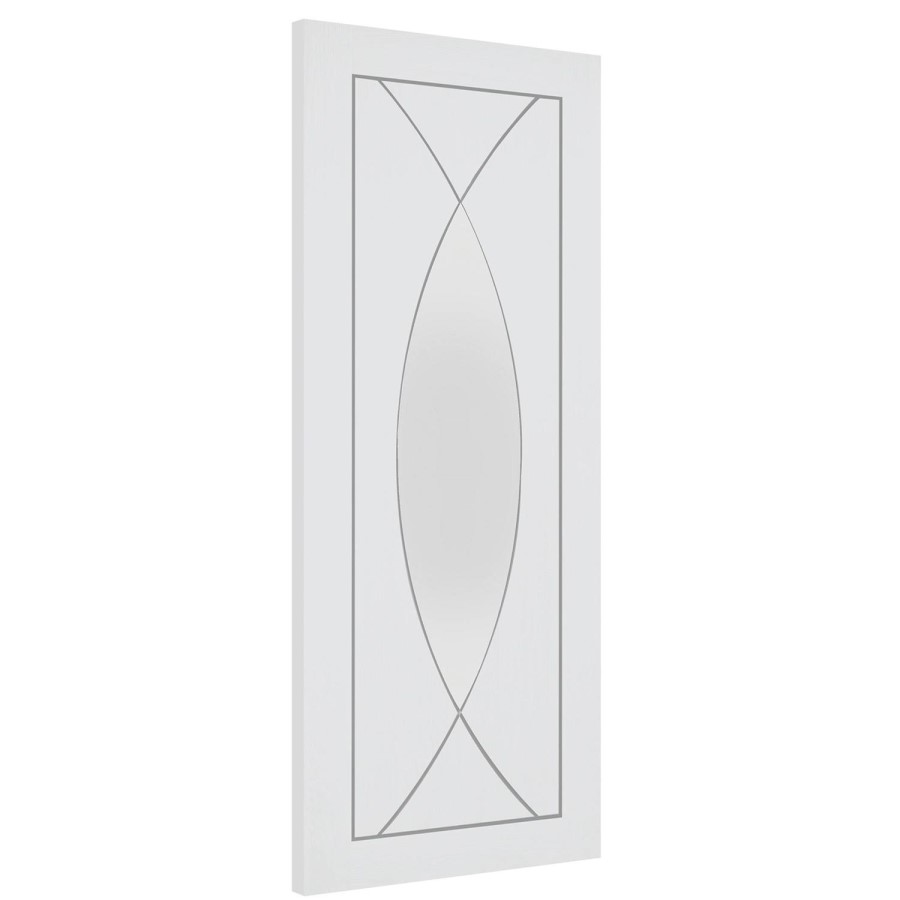 Internal White Primed Glazed Door with Clear Glass - 1981 x 762 x 35mm - Pesaro - XL Joinery