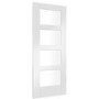 Internal White Primed Glazed 4-Panel Shaker Door with Clear Glass - 1981 x 838 x 35mm - 4 Light - XL Joinery