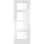 Internal White Primed Glazed 4-Panel Shaker FD30 Fire Door with Clear Glass - 2040 x 726 x 44mm - 4 Light - XL Joinery