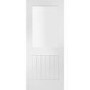 Internal White Primed Half-Glazed Cottage FD30 Fire Door with Clear Glass - 1981 x 762 x 44mm - Suffolk - XL Joinery