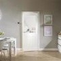 Internal White Primed Half-Glazed Cottage FD30 Fire Door with Clear Glass - 1981 x 762 x 44mm - Suffolk - XL Joinery