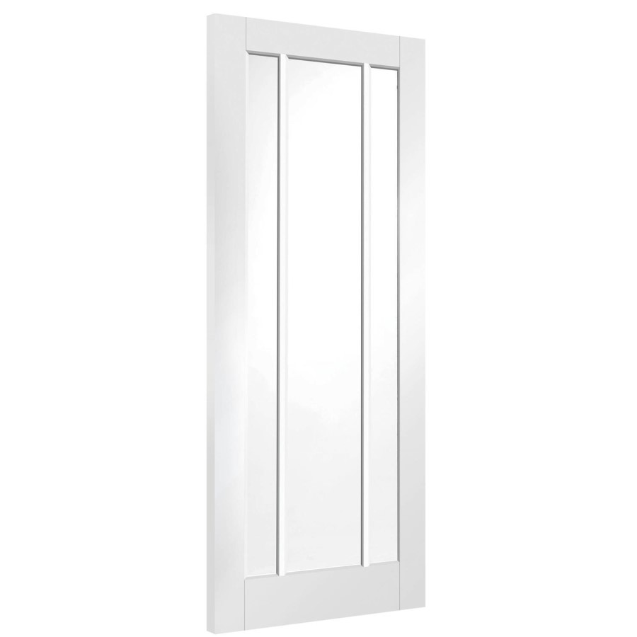 Internal White Primed Glazed 3-Panel Door with Clear Glass - 1981 x 838 x 35mm - Worcester - XL Joinery