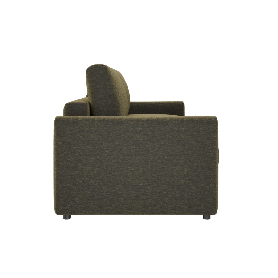4 Seater King Size Pull-Out Sofa Bed with Storage in Khaki Green Chenille - Grayson