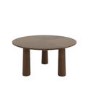 Large Round Walnut Coffee Table with Flared Legs - Hana