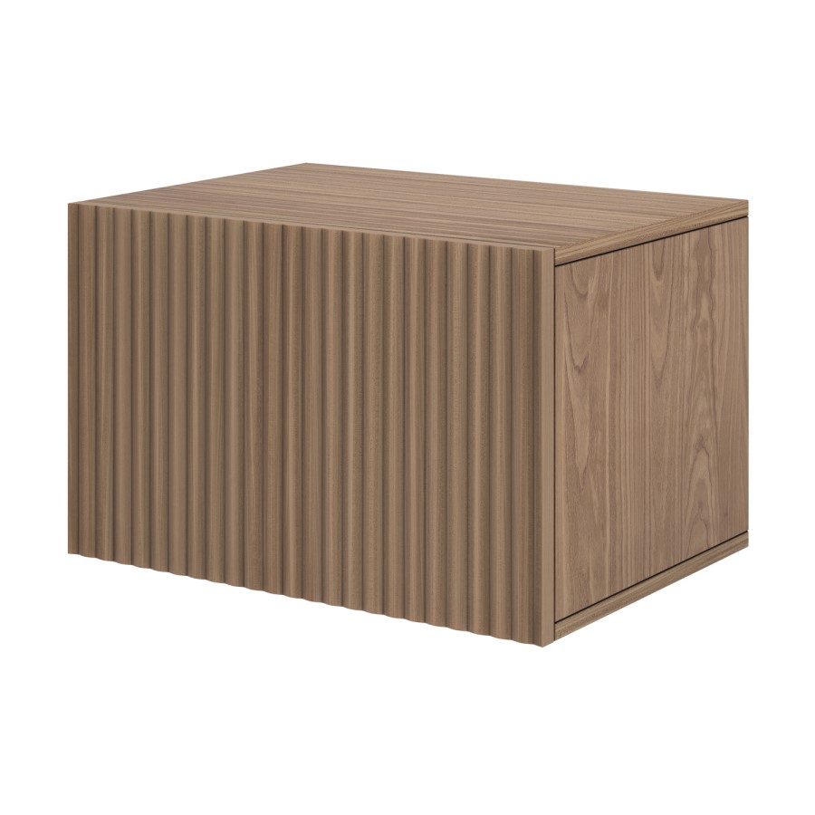 ALMOST PERFECT - Walnut Ribbed Tv Unit 60cm - Hazel