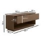 Small Walnut Ribbed TV Stand with Storage - TV's up to 55" - Hazel