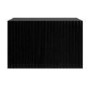 GRADE A2 - Wide Black Floating Bedside Table with Storage - Hazel