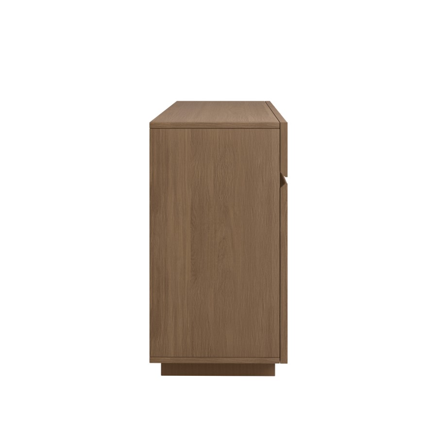 Large Walnut Fluted Sideboard with Cupboards and Drawers - Hazel