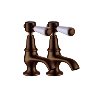 Brushed Bronze Basin Pillar Taps - Helston