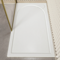 1400x800mm Rectangular Anti-Slip 30mm Slimline White Stone Resin with Gel Coat Mix Shower Tray – Hendra