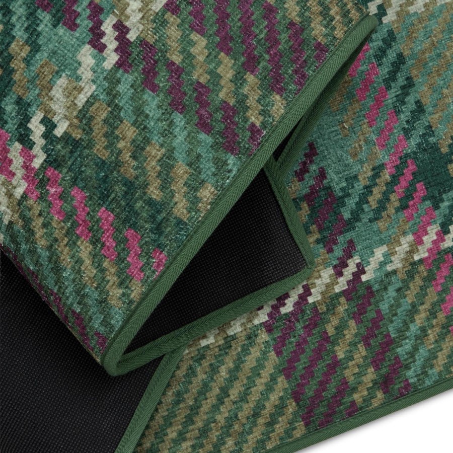 Washable Green Plaid Runner Rug - 220 x 75 cm - Isla - Origins