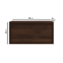 GRADE A1 - Wide Walnut Floating Bedside Table with Storage - Hiro