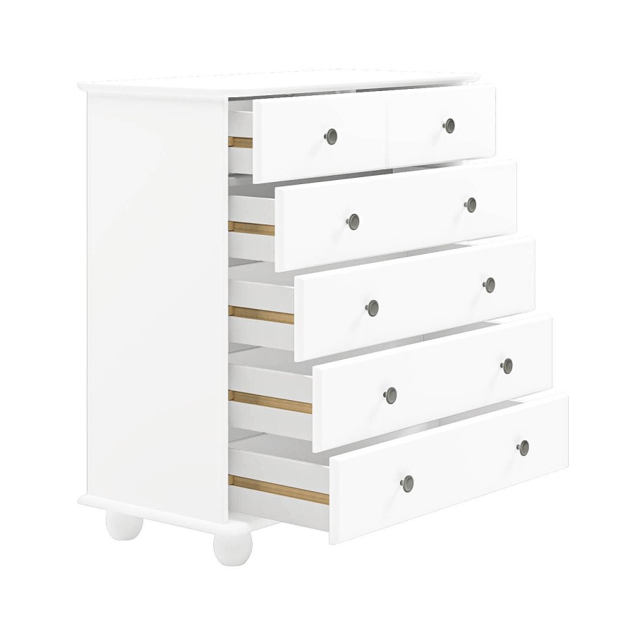 White 6 Drawer Chest of Drawers - Hampton