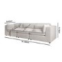 Beige Boucle 4 Seater Sofa - Hudson