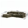 ALMOST PERFECT - Hudson Khaki Green Velvet 4 Seater L Shaped Sofa