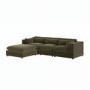 ALMOST PERFECT - Hudson Khaki Green Velvet 4 Seater L Shaped Sofa