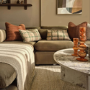 Large Khaki Green Velvet Reversible 4 Seater Chaise Corner Sofa - Hudson
