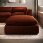 ONLY OPENED - Burnt Orange Velvet Footstool - Hudson