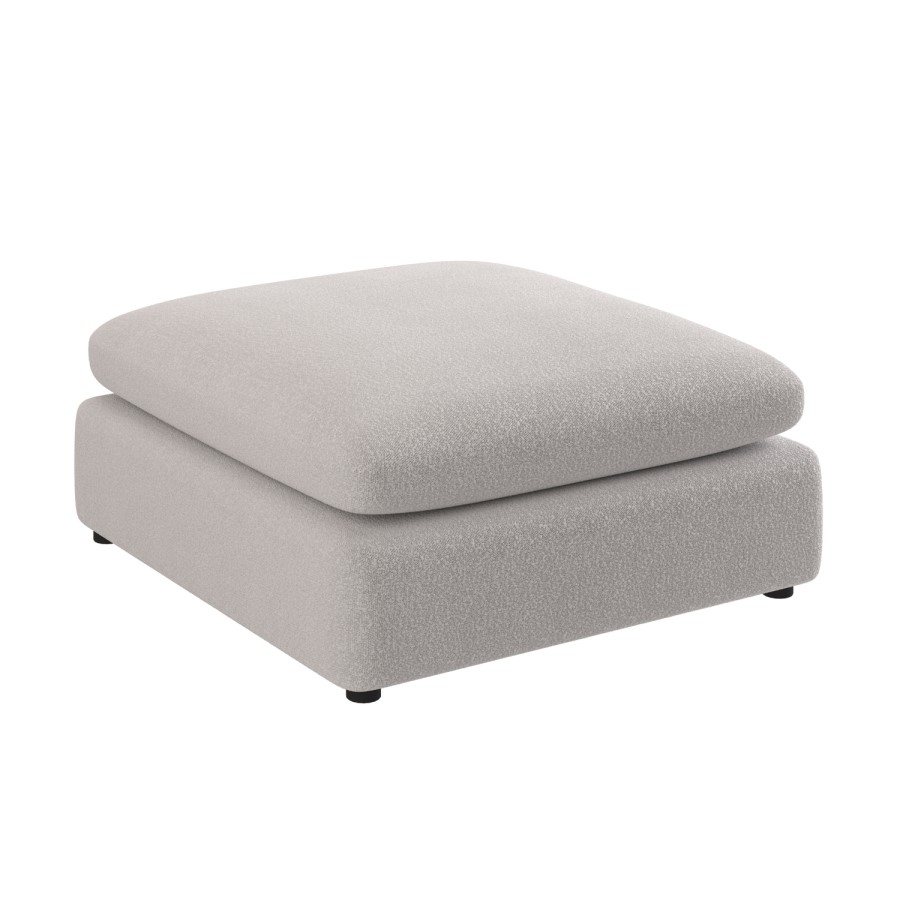 ALMOST PERFECT - Beige Boucle Footstool - Hudson