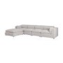 Beige Boucle 5 Seater L-Shape Corner Sofa with Reversible Chaise - Hudson