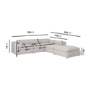 Large Beige Boucle 5 Seater Modular Corner Sofa - Hudson