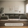 Khaki Green Velvet 5 Seater L-Shape Corner Sofa with Reversible Chaise - Hudson