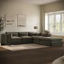 Khaki Green Velvet 5 Seater L-Shape Modular Corner Sofa with Reversible Chaise - Hudson