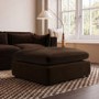 Chocolate Brown Velvet Footstool - Hudson 