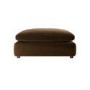 Chocolate Brown Velvet Footstool - Hudson 