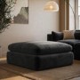 GRADE A2 - Charcoal Grey Velvet Foostool - Hudson