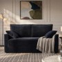 2 Seater Large Pull-Out Sofa Bed with Storage in Navy Chenille - Hunter