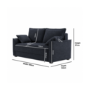 2 Seater Large Pull-Out Sofa Bed with Storage in Navy Chenille - Hunter