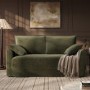 2 Seater Large Pull Out Sofa-Bed with Storage in Khaki Chenille - Hunter