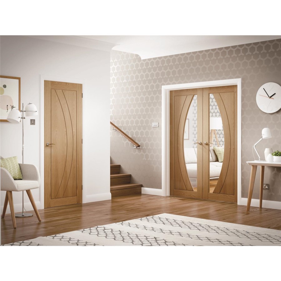 Internal Oak FD30 Fire Door - Unfinished - 2040 x 626 x 44mm - Salerno - XL Joinery