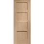 Internal Oak 4-Panel Shaker Door - Unfinished - 1981 x 762 x 35mm - XL Joinery