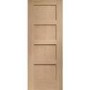 Internal Oak 4-Panel Shaker FD30 Fire Door - Unfinished - 2040 x 826 x 44mm - XL Joinery
