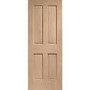 Internal Oak Victorian 4-Panel Door - Unfinished - 1981 x 686 x 35mm - Victoria - XL Joinery