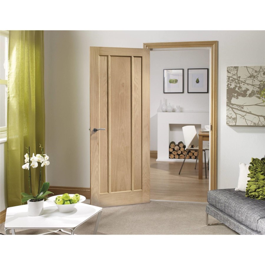 Internal Oak FD30 Fire Door - Pre-Finished - 1981 x 762 x 44mm - Worcester - XL Joinery